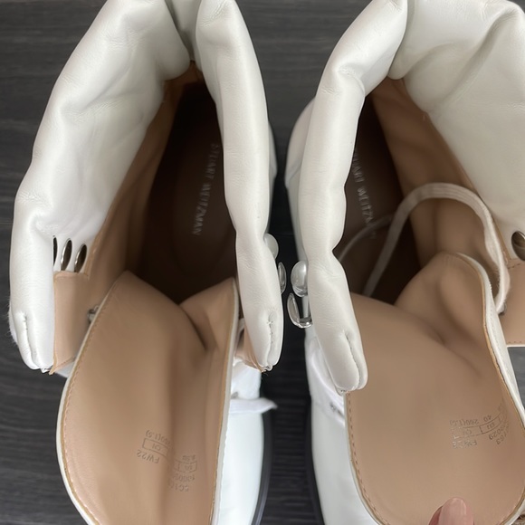Stuart Weitzman White Pearl Combat Boots - Picture 5 of 7
